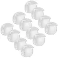 com-four® 12x Eckenschutz, Kantenschutz für Tisch, Stuhl, Regal - Kindersicherung Stoßschutz aus Silikon, Schutz für Babys und Kleinkinder, transparent - selbstklebend (12 Stück - rund)