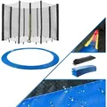 Trampolin Sicherheitsnetz + Randabdeckung Randschutz 305 cm 8 Stangen - Blau