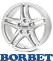 4x Borbet XR 7,5x16 5/112 ET45 Brilliant Silver