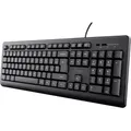 Trust Taro Kabelgebundene Tastatur, Deutsches QWERTZ Layout, Leise Tasten, Spritzwassergeschützt, USB-Anschluss, 1.8 m Kabellänge, PC Tastatur f... - Schwarz