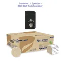 Set: 8400 Blatt Lucart EcoNatural Toilettenpapier 2 lagig ohne Folie mit Spender