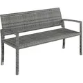 STEELSØN Gartenbank Mirador handgeflochtene Polyrattan Bank (3-Sitzer, grau), wetterfest & UV-beständig, ergonomische Outdoor-Bank, 150 cm Breite grau 150 cm x 84 cm x 60 cm