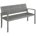 STEELSØN Mirador Gartenbank 3 Sitzer grau – Sitzbank Outdoor aus Polyrattan – Balkonbank wetterfest – Rattanbank mit ergonomischer Lehne – Parkbank bis 320kg belastbar – Bank für Garten/Terrasse