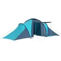 vidaXL Campingzelt 6 Personen 2 Lüftungsfenster Kuppelzelt Trekkingzelt Wurfzelt Zelt Tunnelzelt Familienzelt Gruppenzelt Camping Blau Hellblau