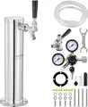 VEVOR Kegerator-Bierturm-Kit, Einzelzapfhahn-Bierumrüstsatz, Edelstahl-Fass-Bierturm-Zapfanlage mit Doppelmessgerät W21.8-Regler und S-System-Fasskupplung für Partys zu Hause