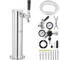 VEVOR Kegerator-Bierturm-Kit, Einzelzapfhahn-Bierumrüstsatz, Edelstahl-Fass-Bierturm-Zapfanlage mit Doppelmessgerät W21.8-Regler und S-System-Fassku