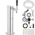 VEVOR Kegerator-Bierturm-Kit, Einzelzapfhahn-Bierumrüstsatz, Edelstahl-Fass-Bierturm-Zapfanlage mit Doppelmessgerät W21.8-Regler und S-System-Fasskupplung für Partys zu Hause