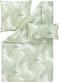 Estella Mako-Satin Bettwäsche 155x220 Belara grün Farn Blätter weiß 7971-530