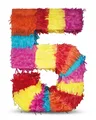 Piñata Zahl 5  für Party Deko Jubiläum Zahlen Pinata Bunt & stabil Geburtstag
