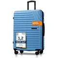 cocoono Hartschalen-Trolley Cocoono Hartschalenkoffer mit TSA Schloss & 8 Rollen, Dehnfalte blau 77 cm