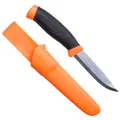 Morakniv Messer - Companion - rostfreier Sandvik Stahl 12C27 - zweifarbiger Griff - neonfarbene Scheide mit Gürtelclip, 134510