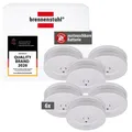 Brennenstuhl Rauchmelder Set, 6X RM C 9010 mit austauschbarer 6x, Weiß 