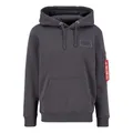 Alpha Industries Back Print Hoody Kapuzensweat für Herren Vintage Grey