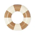 Petites Pommes Pool Float Für Kinder Und Kleinkinder – Robuster Schwimmreifen, Handbedrucktes Klassisches Streifendesign Donut Floaties, Komfortnähte, Reisefreundlich Packbar, Light Brown, 60 cm