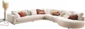 Ecksofa 3C CANDY "Enisa II, bequem und komfortabel, Mega Familiensofa, L-Form", beige (nature), B:225cm H:86cm T:395cm