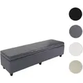 Aufbewahrungs-Truhe Kriens XXL, Leder + Kunstleder, 180x45x45cm ~ grau