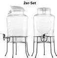 NEU 2 Retro Getränkespender Glas Ständer Zapfhahn für Garten Party Geburtstag