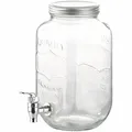 PEARL Retro-Getränkespender aus Glas, Einmachglas-Look, Zapfhahn, 3,5 Liter
