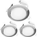 ledscom.de LED Decken-Einbaustrahler RUBA chrom GX18,315W je 560lm weiß rund flach 107mm Ø Lochkreis ca. 83-100mm Ø 3er Set