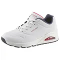 Wedgesneaker SKECHERS "Uno - Stand on Air", Damen, Gr. 37, weiß, Lederimitat, sportlich, Schuhe Modernsneaker Sneaker low, Freizeitschuh, Halbschuh, Schnürschuh mit feiner Perforation, Topseller