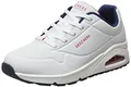 Skechers Damen UNO Stand ON AIR Sneakers, WNVR White Durabuck / navy & red trimm, 37 EU