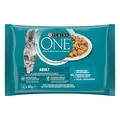PURINA ONE Adult Katzenfutter nass, zarte Stückchen in Sauce mit Hochseefisch, 12er Pack (12 x 4 à 85g)