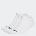 adidas Unisex Thin Linear Low-Cut Socks 3 Pairs, White / Black, 42-45