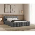 Chilly Design Polsterbett Verona Dunkelgrau Bouclé Stoff 200x200 cm mit Stauraum
