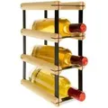PROREGAL Modulares Weinregal Vinotega Mod Metal HxBxT 32,5 x 12,5 x 24,5 cm 1 x 3 Flaschen Massives Kiefernholz Natur