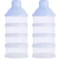 Milchpulver Portionierer Baby,4 Lagiger Milch Pulver Spender,Säuglingsnahrung Kasten,Formel Milchpulver Zufuhr Tragbare,Milchpulver Spender Stapelbare,Milchpulver Box(2 Stück,BPA-frei)