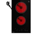 KKT KOLBE Doppel Glaskeramikkochfeld 30 cm Autark | Glaskeramik | 3 kW | 2 Zonen | 9 Stufen | Rahmenlos | Timer | Restwärmeanzeige | Tastensperre ... - Schwarz