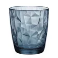 Bormioli Rocco Diamond Ocean Blue Wasserglas, 305 ml, Glas, blau, 6 Stück, Made in Italy