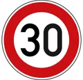 Dreifke Verkehrsschild Verkehrszeichen Zulässige Höchstgeschwindigkeit 30 Nr. 274-30, Ø 600m