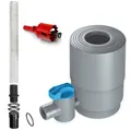 YourCasa Regensammler Set [Downpipe] mit Verbindungsschlauch 30cm & Regentonnendurchführung - Absperrhahn und Filter zum Verbinden von Fallrohr 68-100mm DN100 Regentonne Regenwassersammler (Grau)