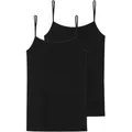 Schiesser Unterhemd 95/5 (2er-Pack) mit Spaghetti-Trägern schwarz 40
