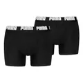 PUMA Herren Boxer Boxershorts Shorts Unterhosen Comfort Stretch 2er Pack, Farbe:Schwarz, Größe:XL, Artikel:-001 Black/Black