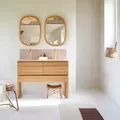 Badezimmermöbel Edgar aus massivem Teakholz und Premium-Terrazzo Rosa 120 cm