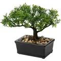 Kunstbonsai Dekoration Bonsai Pflanze Kunstbaum Zeder Kiefer Keramik-Topf