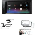 Pioneer AVH-A240DAB Autoradio Bluetooth DAB DVD USB passend für Opel Astra H 2004-2010 matt chrome ohne Canbus