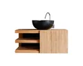 Tikamoon Waschtisch Waschbeckenschrank aus Teakholz 90 Typo