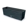 Anthrazitfarbenes Pflanzgefäß mit Behälter, Kollektion FURU, 58 x 18 x 19,5 cm, Fassungsvermögen 12 L.