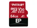 Patriot EP 64 GB microSDXC, Speicherkarte schwarz/rot, UHS-I U3, Class 10, V30,