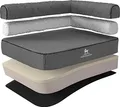 Knuffelwuff Orthopädisches Eck Hundebett Marlie Hundesofa aus Velours mit Handwebcharakter XL 100 x 70cm Lehne Rechts Grau - abnehmbarer Bezug - waschbar - für große, mittelgroße und kleine Hunde