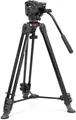 Manfrotto Doppelrohr Video Aluminium Stativ mit 500X Fluidko Stativhalterung