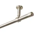 iso-design Gardinenstange Set zur Montage an der Decke mit 20 mm Durchmesser 1-läufig, Ø 20 mm, 1-läufig, Deckenmontage, geschraubt, Aluminium, Variabler Deckenabstand silberfarben Ø 20 mm x 160 cm