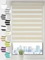 Sonello Doppelrollo Klemmfix ohne Bohren Duo Rollo Klemmrollo Sonnenschutzrollo Fensterrollo für Fenster & Türen Zebrarollo Seitenzugrollo 70cm x 130cm Creme