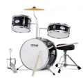 VEVOR Schlagzeugset, 3-teilig, Drum-Set mit verstellbarem Thron-Becken-Pedal, zwei Paar Drumsticks, ca. 20 cm Tom Drum, ca. 25 cm Snare Drum, ca