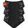 petite fleur Hüftslip (3er-Pack) aus elastischer Baumwoll-Qualität schwarz 52/54