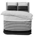 Bettwäsche 200x220 cm gestreift grau anthrazit Biber Winter Flanell Baumwolle