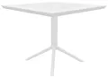 CLP Tisch Lenval 80 x 80 cm | Wetterfester Gartentisch mit UV-beständiger Oberfläche | Eckiger Balkontisch aus Polypropylen, Farbe:weiß